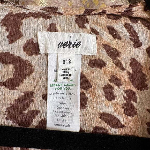 Aerie Sheer Cheetah Leopard Print Kimono Swim Cover Up Robe One Size - Picture 3 of 5